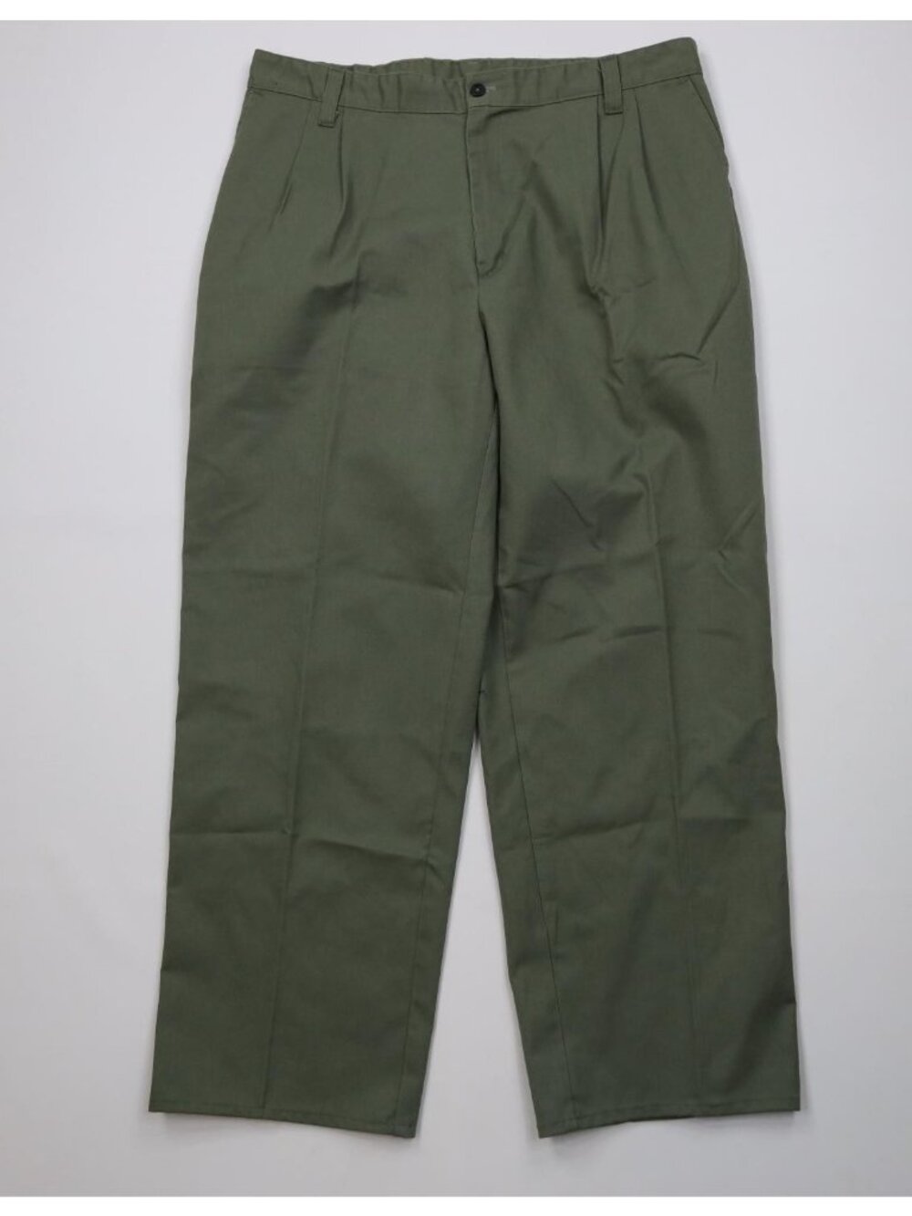 Vintage 90s Streetwear Mens 36x29 Workwear Pleated Wide Leg Chino Pants Green